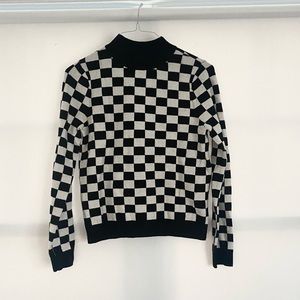 Checkered Mockneck Sweater ♟